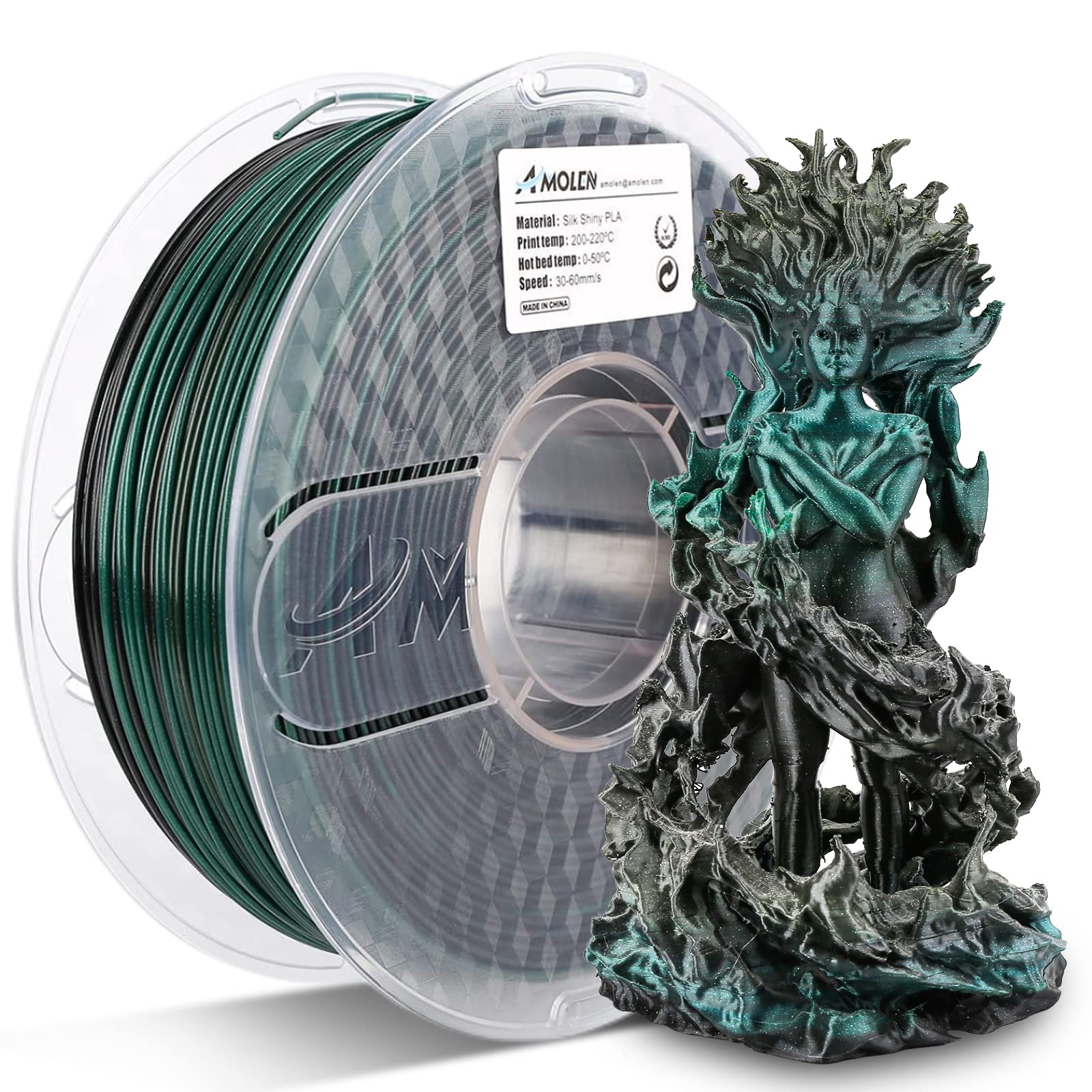 PLA Silk Shiny Gradient 1.75mm, 1KG/2.2LB