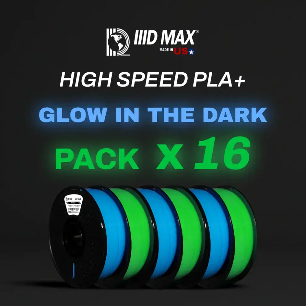 Glow in the Dark PLA+ Filament 16-Pack