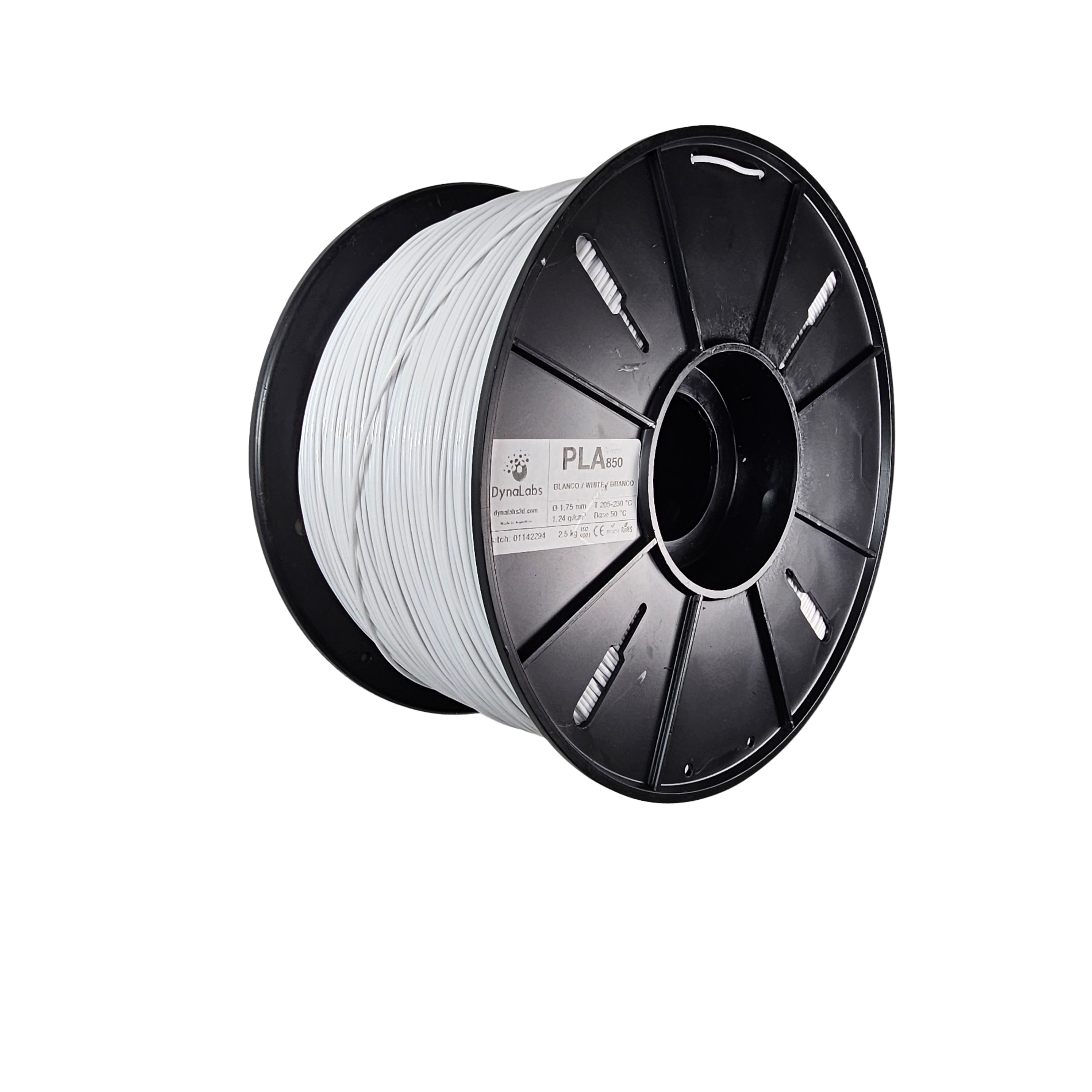Dynalabs Maxi PLA 850 Filament 1.75mm 2.5kg - White