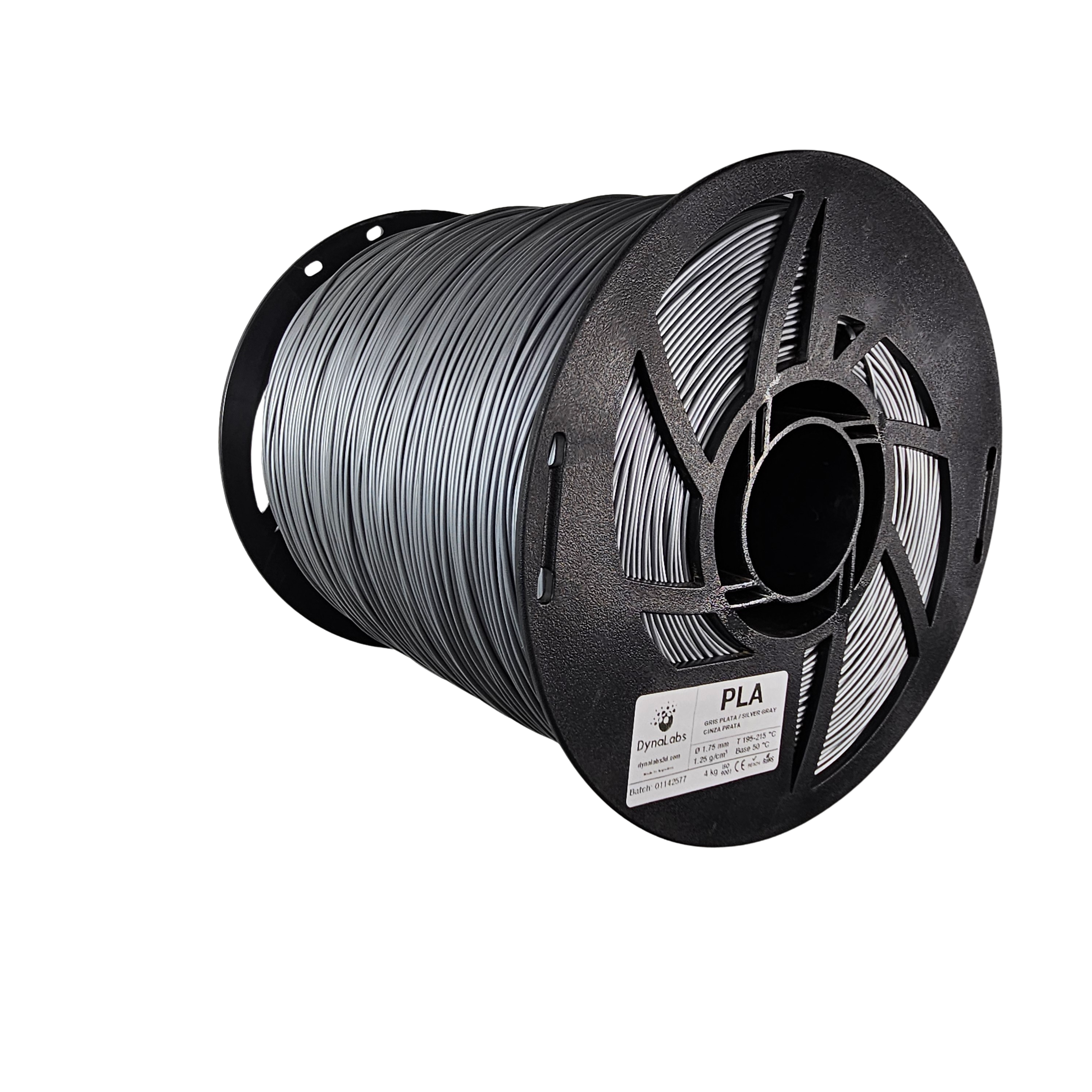 Dynalabs Megafill PLA Basic Filament 1.75mm 4kg - Silver Grey