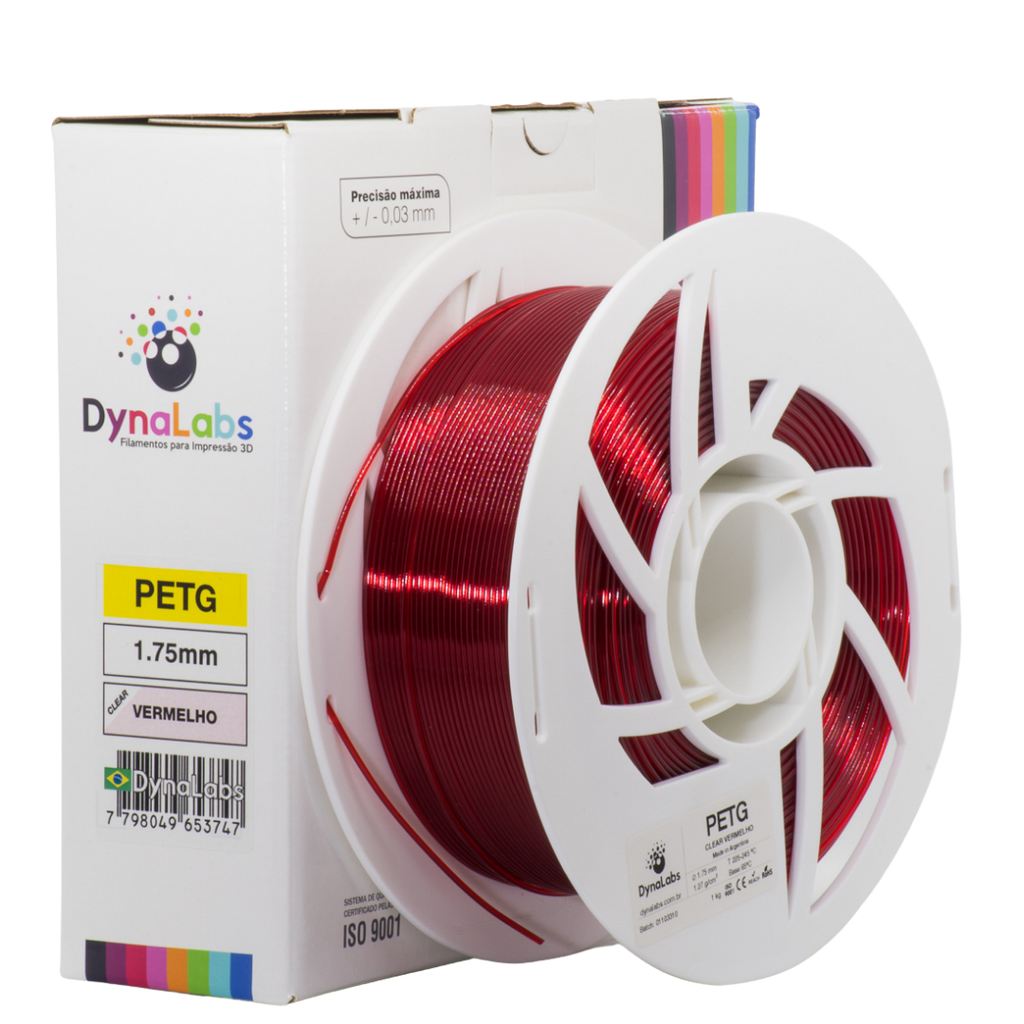Dynalabs PETG Filament 1.75mm 1kg - Clear Red