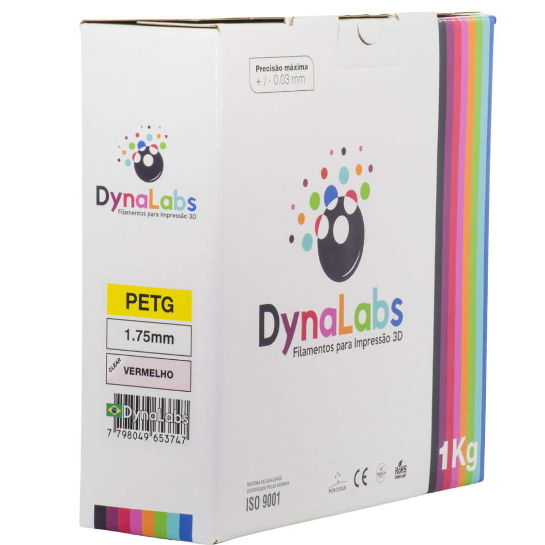 Dynalabs PETG Filament 1.75mm 1kg - Clear Red