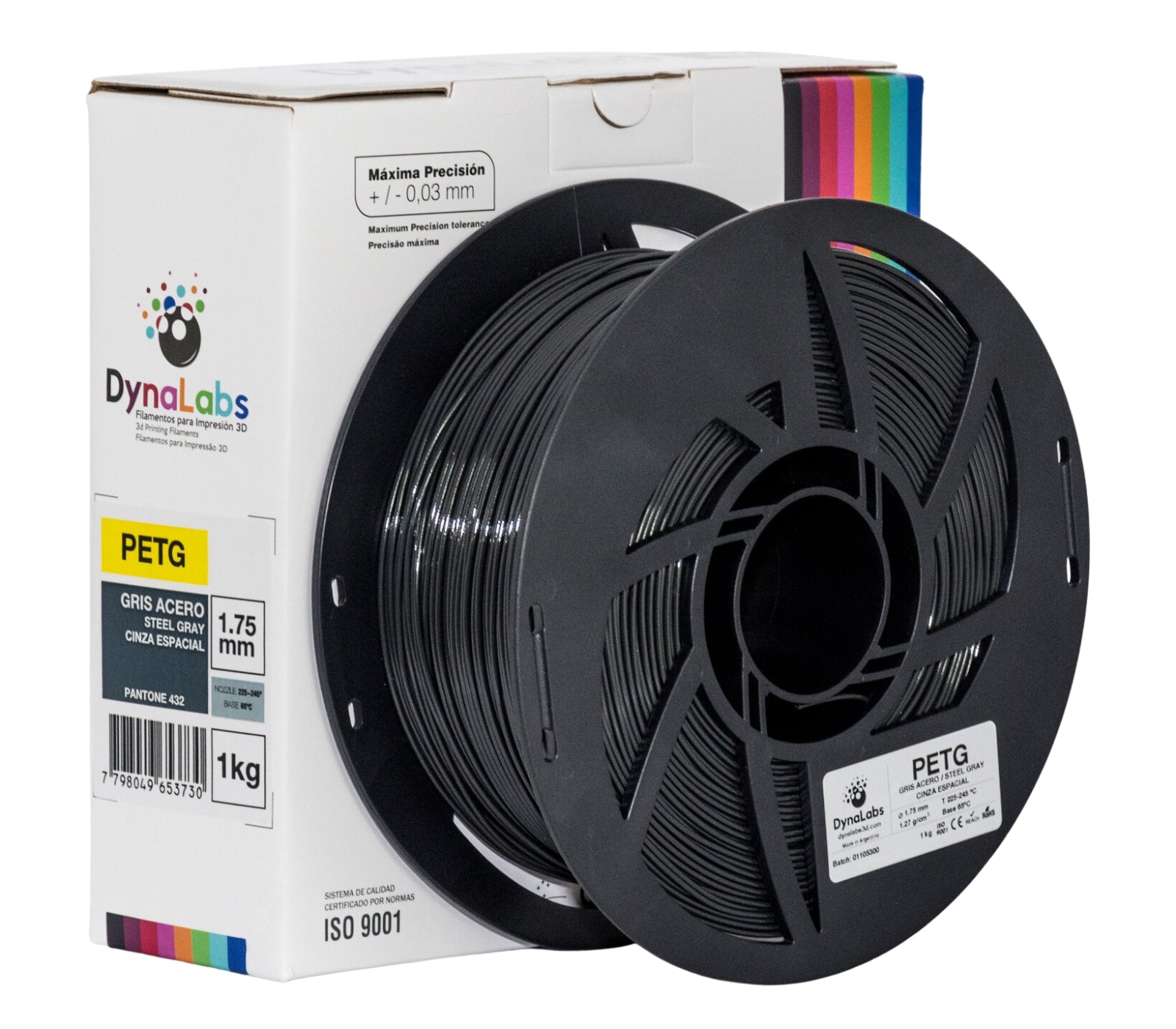 Dynalabs PETG Filament 1.75mm 1kg - Steel Grey