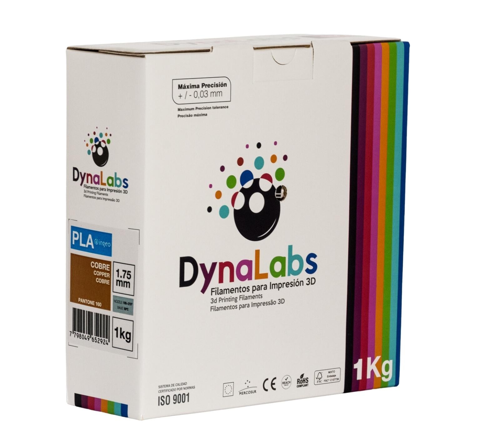 Dynalabs PLA Basic Filament 1.75mm 1kg - Copper