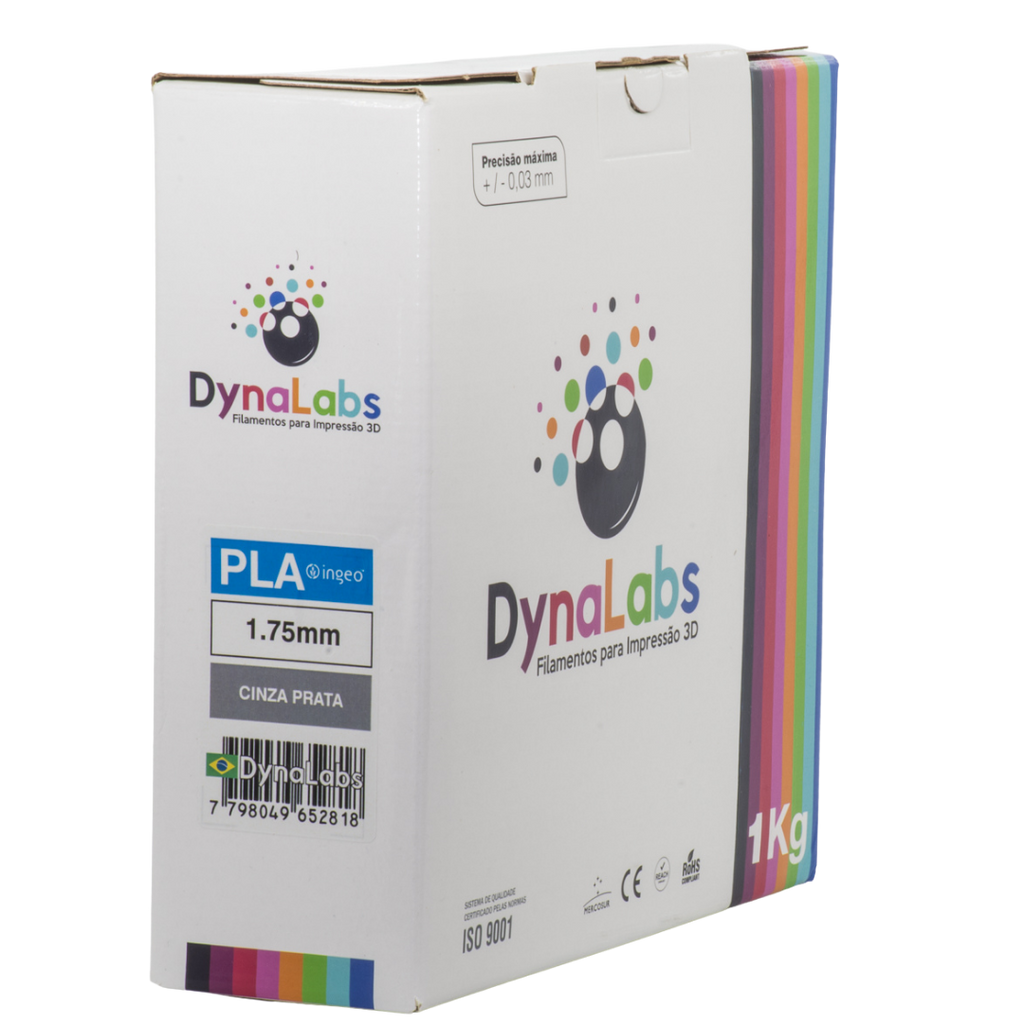 Dynalabs PLA Basic Filament 1.75mm 1kg - Silver Grey