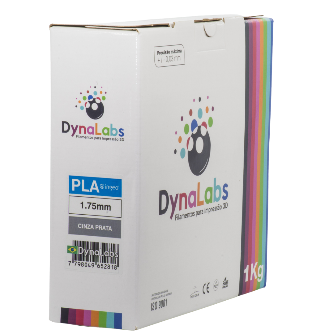 Dynalabs PLA Basic Filament 1.75mm 1kg - Silver Grey