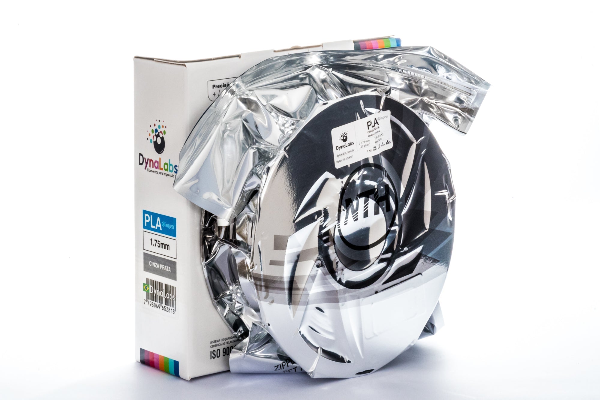 Dynalabs PLA Basic Filament 1.75mm 1kg - Silver Grey