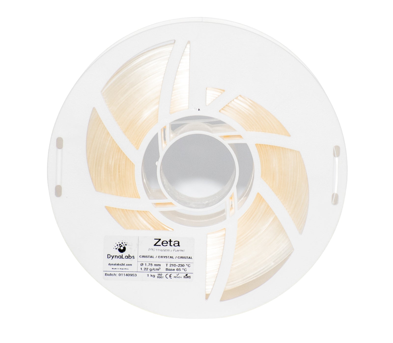 Dynalabs PLA Zeta Filament 1.75mm 1kg - Clear Crystal