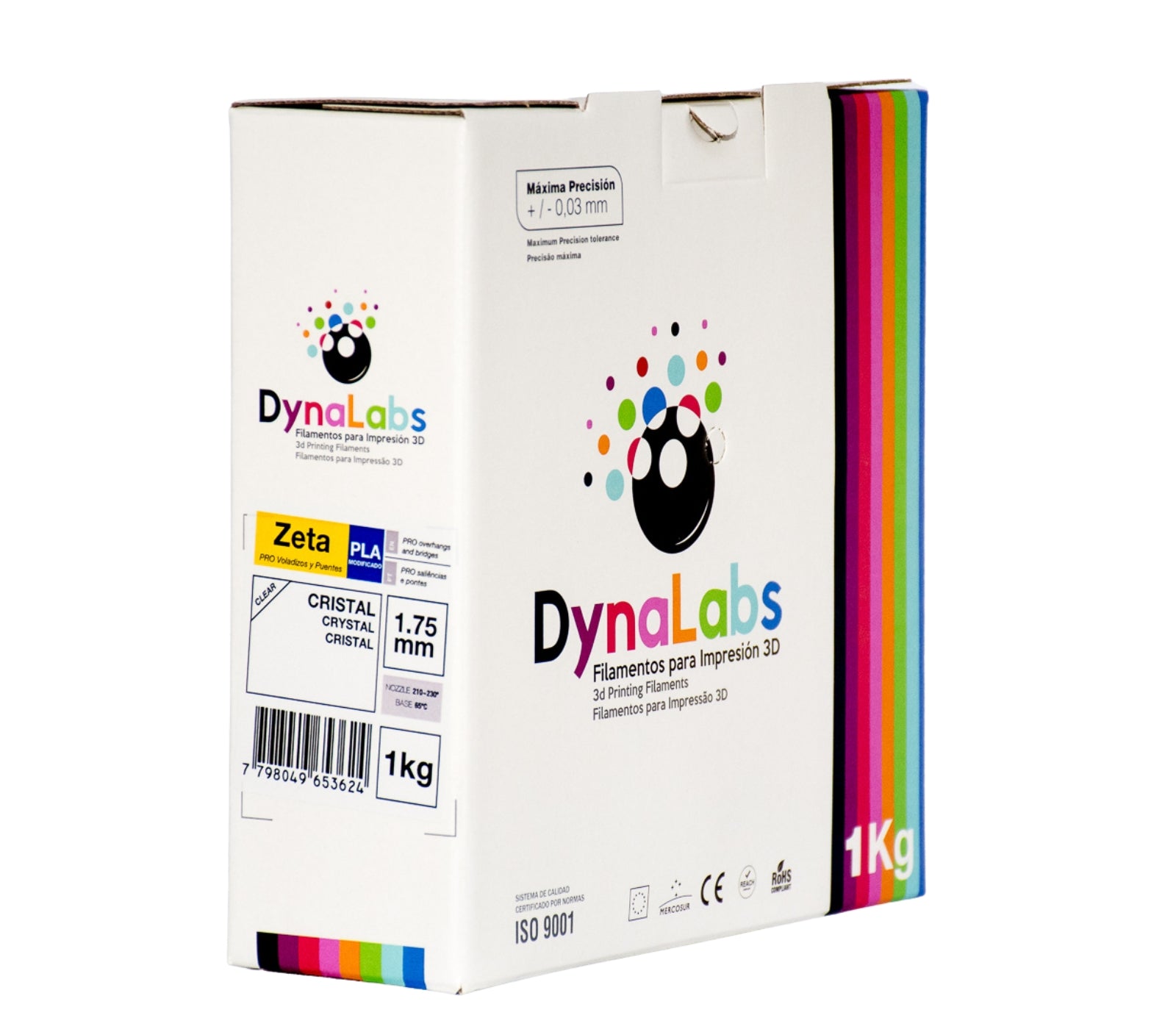 Dynalabs PLA Zeta Filament 1.75mm 1kg - Clear Crystal