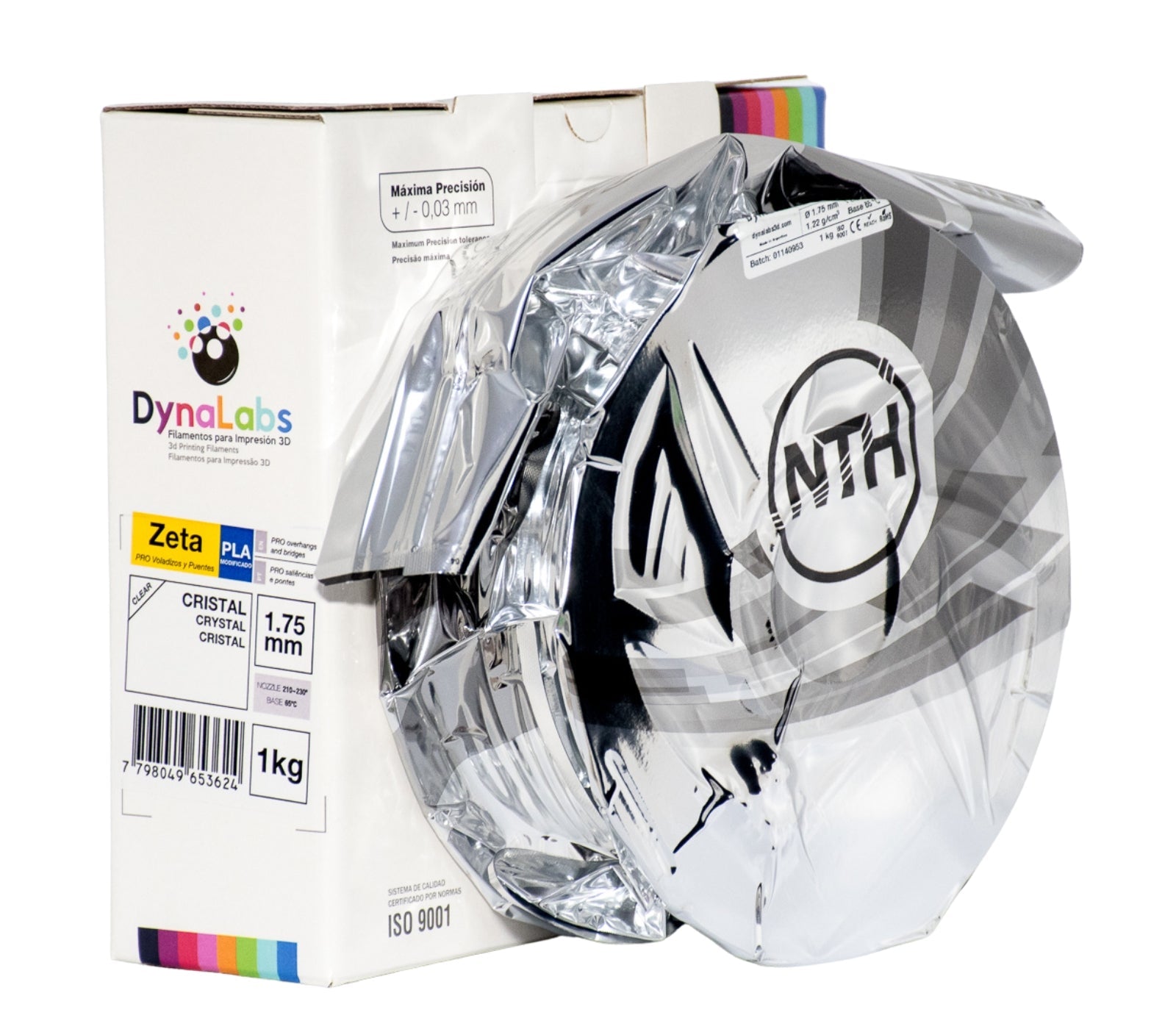 Dynalabs PLA Zeta Filament 1.75mm 1kg - Clear Crystal