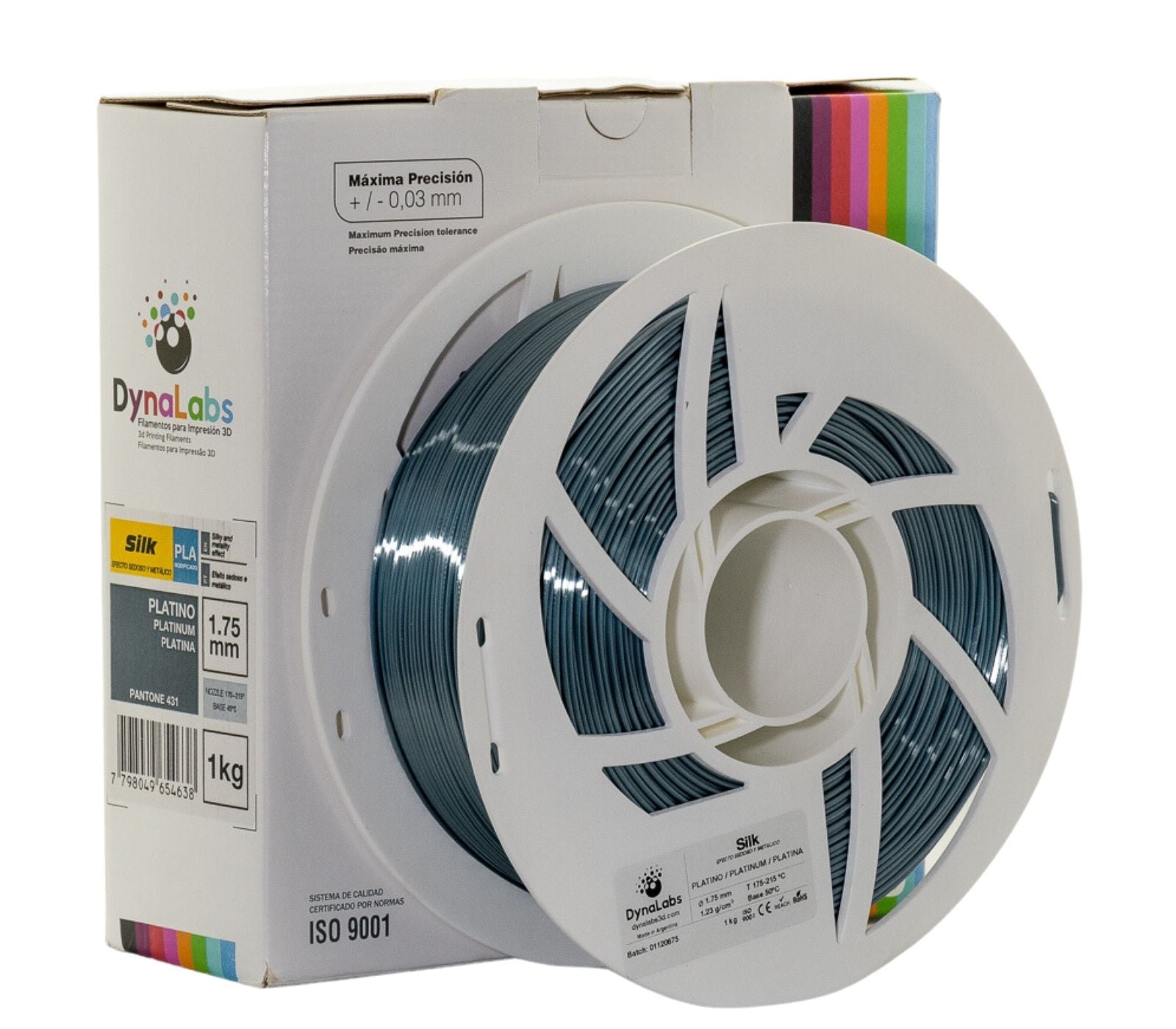 Dynalabs PLA Silk Filament 1.75mm 1kg - Platinum