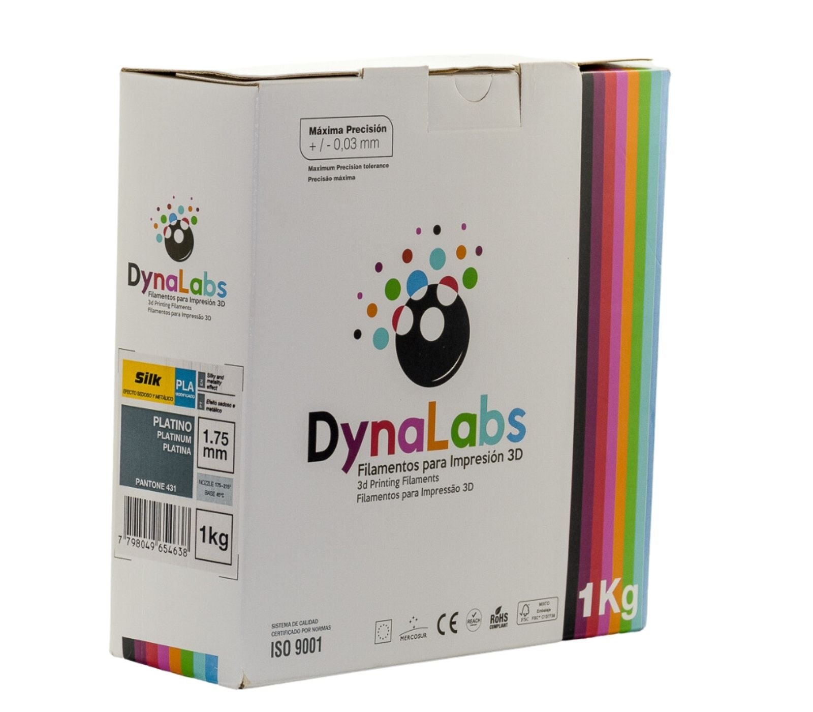 Dynalabs PLA Silk Filament 1.75mm 1kg - Platinum