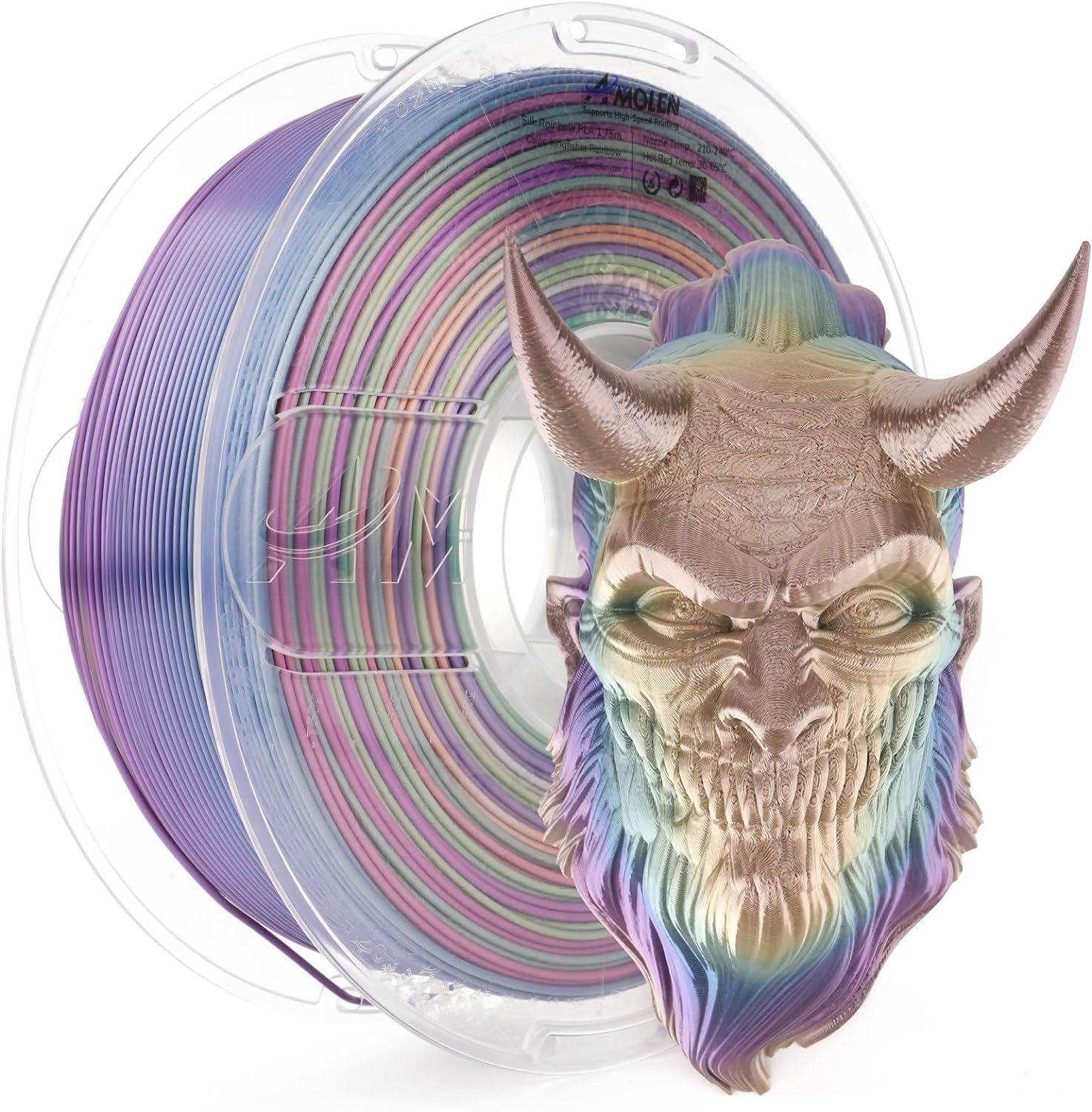 PLA Silk Rainbow 1.75mm, 1KG/2.2LB