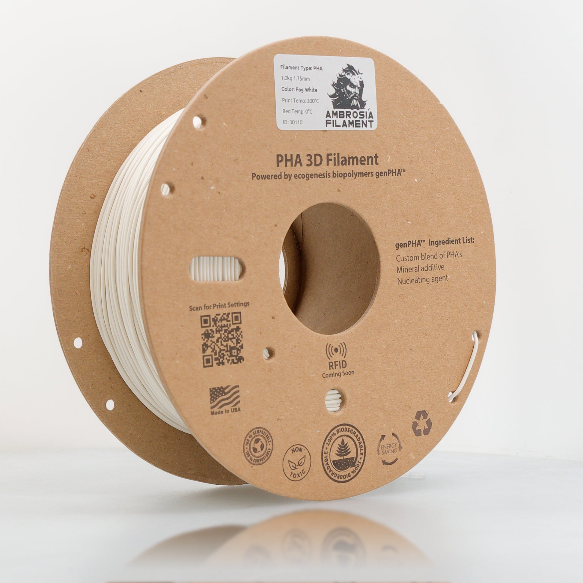 Ambrosia PHA Filament 1KG 1.75mm - Earth Friendly Filament for Everyone-T