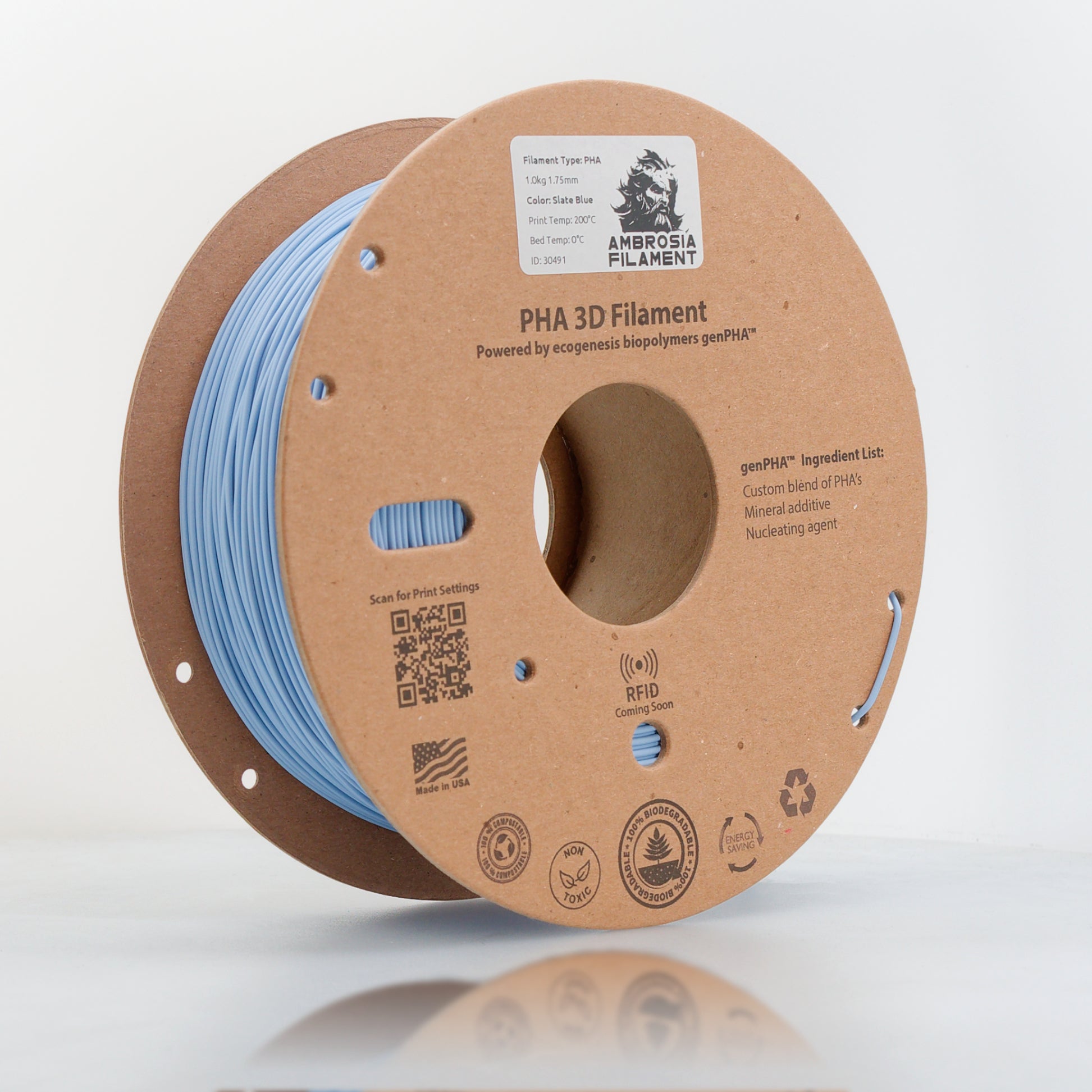 Ambrosia PHA Filament 1KG 1.75mm - Earth Friendly Filament for Everyone-T