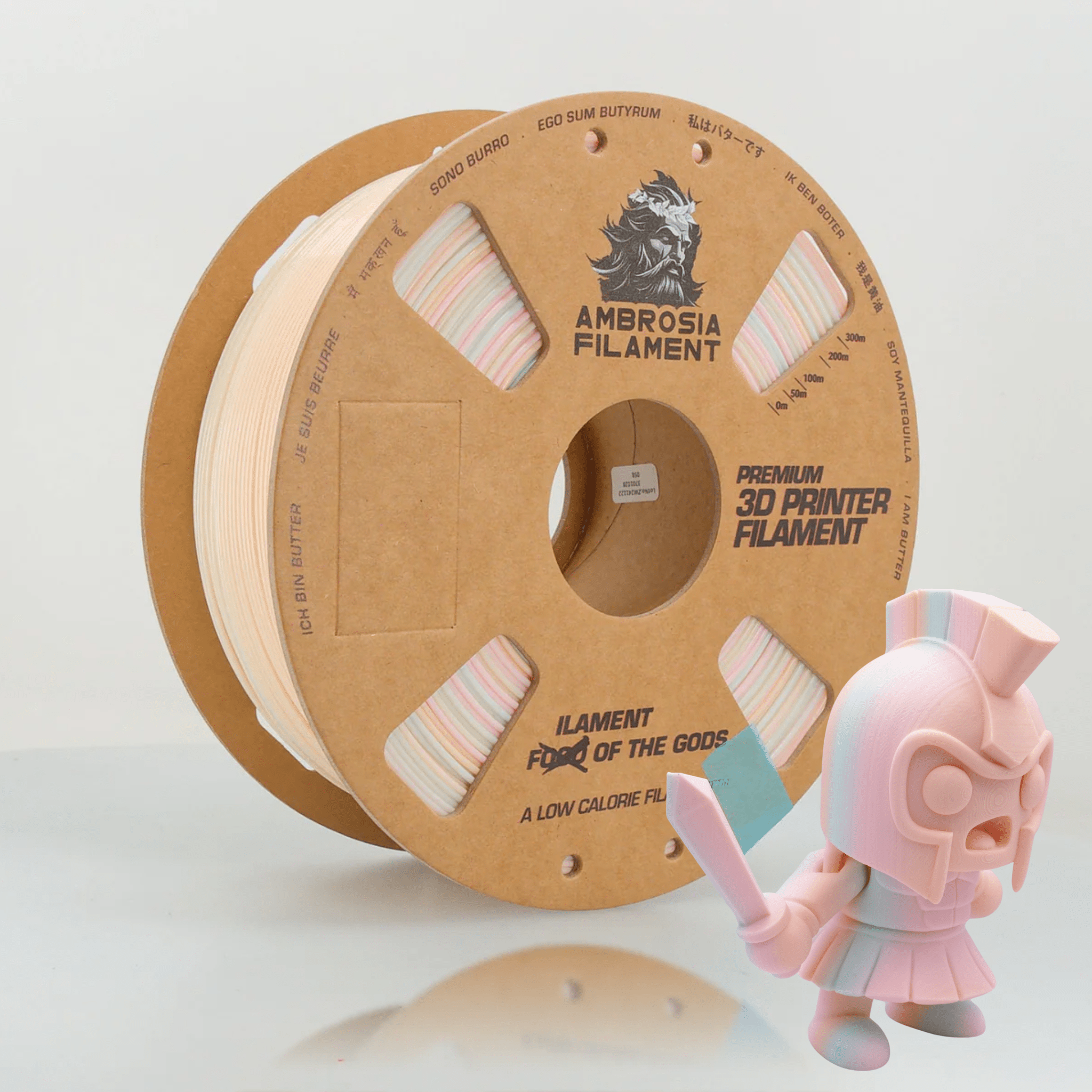 AMBROSIA PLA Filament of the Gods - 1KG Bambu AMS Friendly Cardboard Spools Premium 3D Printing Filament