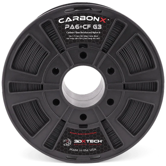 CarbonX Nylon 6+CF (PA6-CF) 3D Printer Filament by 3DXTech Made in USA 500g