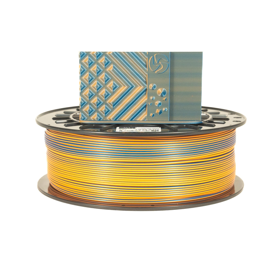 Dual-Color Silk PLA+, Silky Blue Orange Theory, 1.75mm