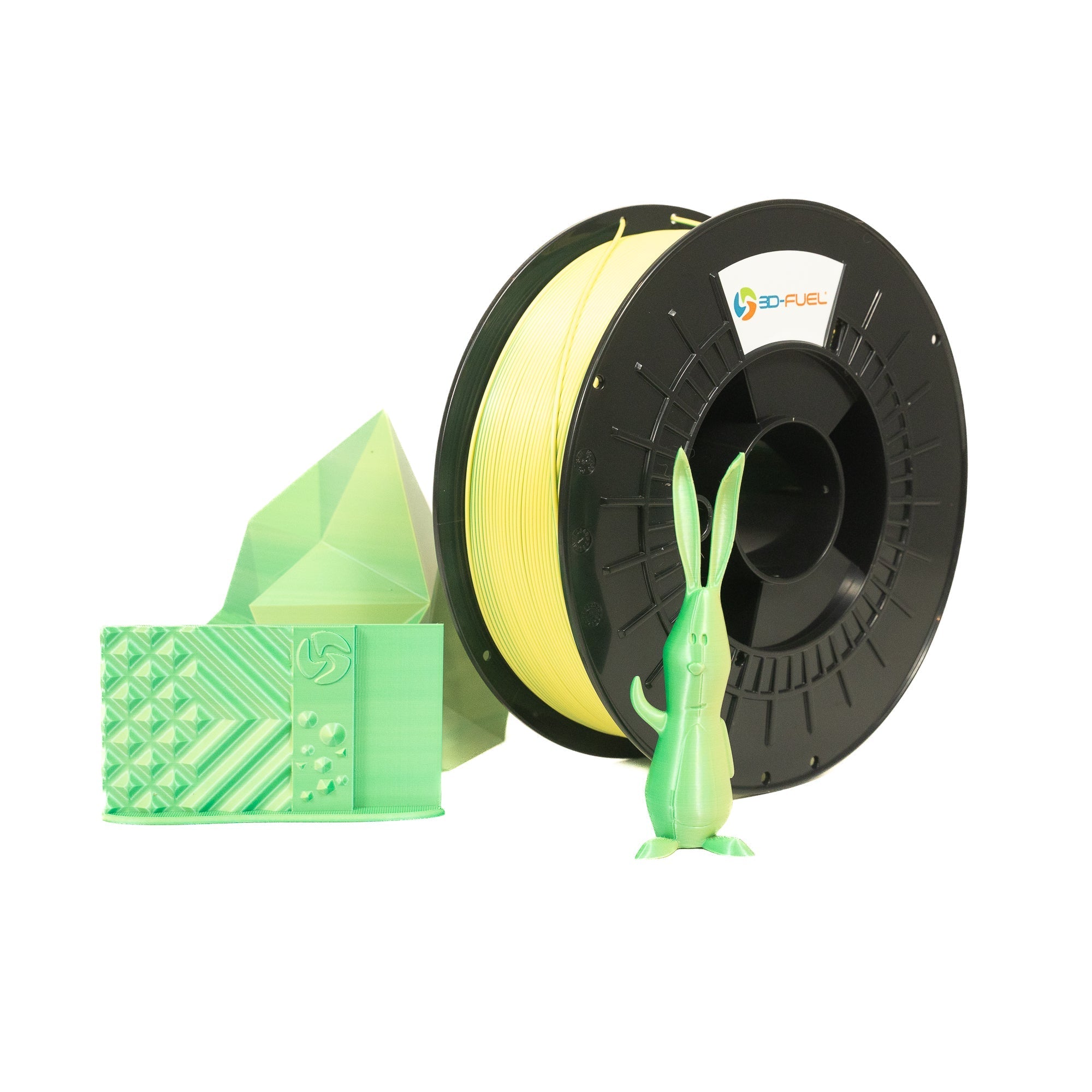 Dual-Color Silk PLA+, Silky Lemon Lime, 1.75mm
