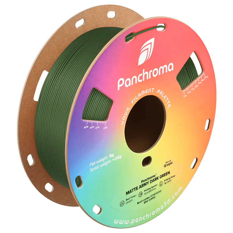 Panchroma" Matte (Formerly PolyTerra) PLA 3D Printer Filament 1KG 1.75mm
